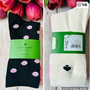 KATE SPADE 3 pack Crew Socks Shoe Sz. 4-10